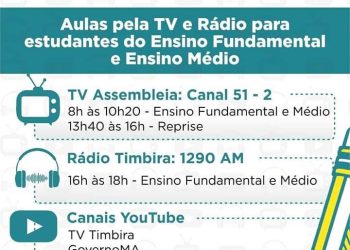 Governo anuncia veiculação de conteúdos para estudantes por meio da TV Assembleia e Rádio Timbira
