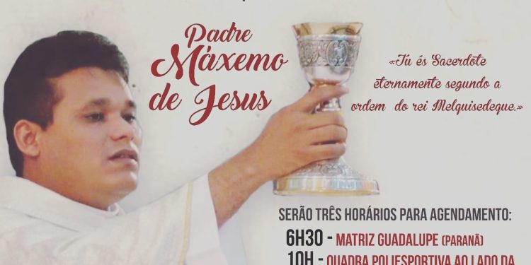 Padre Máxemo de Jesus celebra 10 anos de Ordenação Sacerdotal no próximo domingo dia 6 de setembro.
