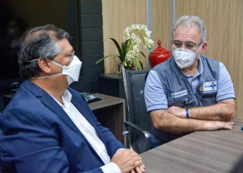 O Governador do Maranhão Flávio Dino (PCdoB) recebeu o Ministro da saúde, Marcelo Queiroga, neste domingo (23).