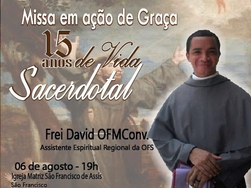 Frei David OFMConv celebra 15 anos de dedicação ao ministério sacerdotal, em São Luis – MA.