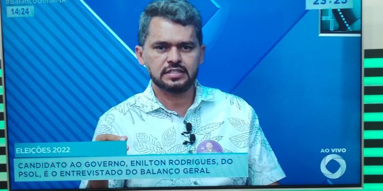 Enilton Rodrigues, candidato a governador, fez panfletagem na rodoviária de São Luís e foi sabatinado na TV Cidade (Record)