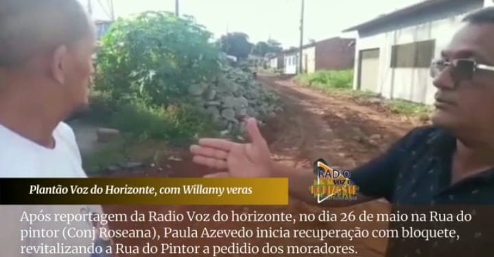 Apos reportagem da Rádio Voz do horizonte prefeitura de Paço do Lumiar inicia a revitalização da Rua do Pintor